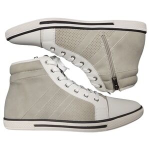 Kenneth Cole Reaction Center High Top Sneakers Mens US 8M Gray White Lace Up